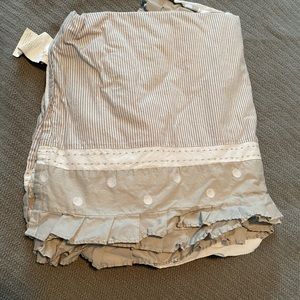 Pottery Barn Kids Baby Crib Skirt Organic Gray White Polka Dot Nursery